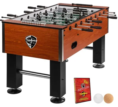 Produktbild von Tischkicker Basic Pro vormontiert 4 Dekorvarianten schadstoff inkl DVD + Bälle Kicker-Tisch Tischfussball 05 pro-Serie Wood