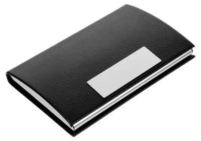 Produktbild von Metallisches Visitenkartenetui mit PolyurethanKlappdeckel für Büro und Geschäftstreffen