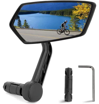 Obrázek produktu pro Zrcátko na kolo Arkham HD skleněné zpětné zrcátko na řídítka otočné o 360°, 15-20 mm, univerzální pro elektrokola (pravé 1