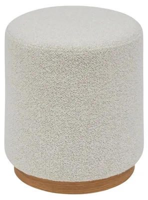 Produktbild von Hocker zum Sitzen - Nesky Boucle - Stoff/Holz - weis - D41 x H45 cm - zusatzliche Sitzgelegenheit