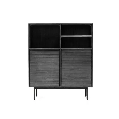 Produktbild von Capella Retro Kommode Akazienholz 2 Türen 5 Regale 100x40x120 cm