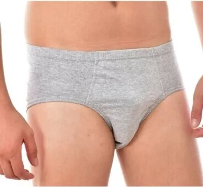 Produktbild von 3 Herren Unterhosen Slips Grau XXL Baumwolle Unterwäsche K-17