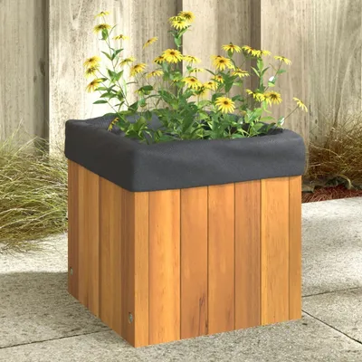 Produktbild von Braun Pflanzkübel 25x25x25 cm Massivholz Akazie Beete Beete