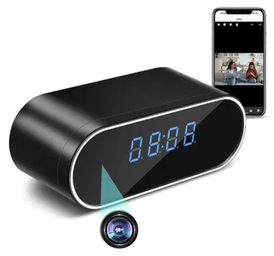 Produktbild von Mini-Kamera Uhr iUni IP07, Wi-Fi, Full HD, 160°, Nachtsicht, Live-Anzeige am Telefon, Kartensteckplatz