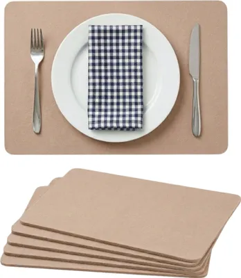 Produktbild von Platzsets Filz 6er Set 45x30cm, Filztischset Platzdeckchen abwaschbar (beige)