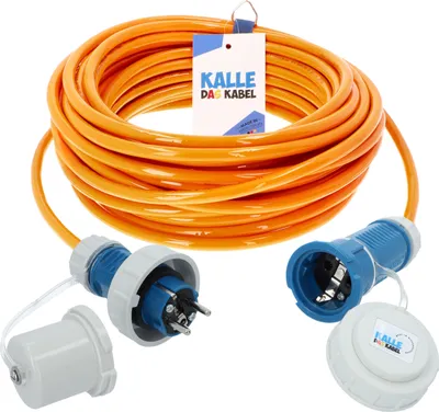 Produktbild von Kalle Verlängerungskabel Schuko 2,5mm² Extreme Signal Orange Aquasafe IP68 50 Meter