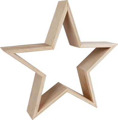 Deko Holzstern 30 cm Natur Weihnachtsstern Fensterdeko Tischdeko