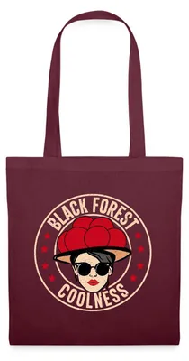 Produktbild von Spreadshirt Schwarzwald Bollenhut Black Forest Coolness Geschenk Stoffbeutel, One size, Burgunderrot