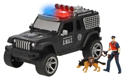 Produktbild von KiddyGo Polizei Spielzeugauto mit Licht und Sound, Polizist und Hund