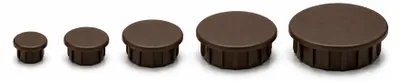 Immagine prodotto di Tappi di chiusura LogistSystem per fori di Ø 12 mm - Marrone RAL 8028 | 10 pezzi | Tappi ciechi in PE | Diametro testa: 15 mm | Codice: ZDO.12