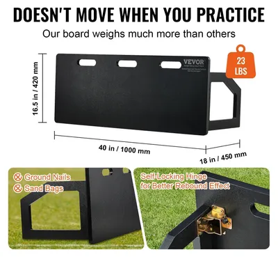 Obrázek produktu pro Odrazový panel – Odrazový panel pro fotbal – Deska pro odraz míče při fotbale – Fotbal – Rozměry 45 x 18 palců – S 2 odraznými plochami