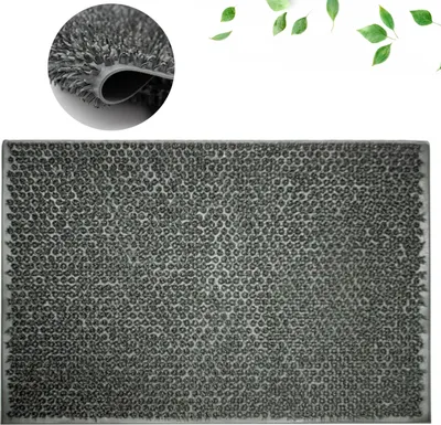 Zdjęcie produktu dla Gumowa Wycieraczka Szara 40x60cm Trawka Wytrzymała Uniwersalna Zewnętrzna