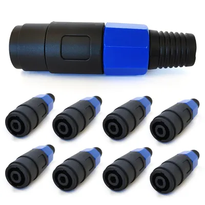 Produktbild von 8x PA Buchse 4-Polig Lautsprecher Kupplung Knickschutz Speakon®Kompatibel
