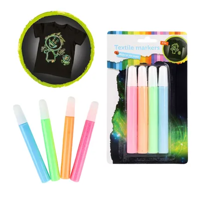 Immagine prodotto di Knijp Textielstiften Glow in the Dark, 4st.