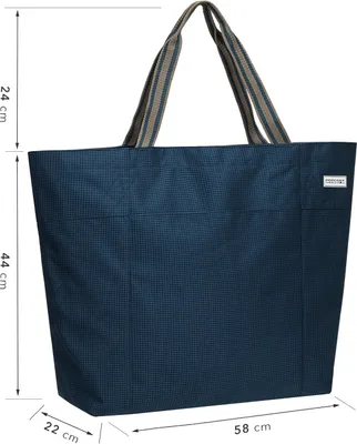 Produktbild von Oversized Einkaufsshopper Strandtasche night blue stars uni - Hahnentritt