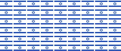 Produktbild von Mini Aufkleber Set - Pack glatt - 20x12mm - selbstklebender Sticker - Fahne - Israel - Flagge / Banner / Standarte fürs Auto, Büro, zu Hause und die Schule - 54 Stück