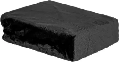 Produktbild von Plüsch Spannbettlaken 180-200 x 200 cm + 30 cm mit Rundumgummizug - Cashmere Touch 180 gsm Schwarz