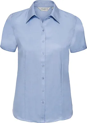 Produktbild von Russel Damen Bluse T-Shirt Business Longsleeve Oberteil Shirt kurzarm, Größe:XL (42), Farbe:Light Blue