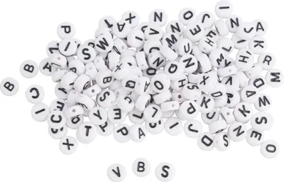 Produktbild von Perlen-Buchstaben Set, rund, 165 Stück Weiß