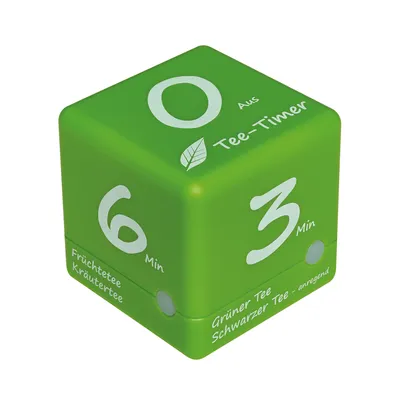 Obrázok produktu pre TFA-Dostmann CUBE TIMER, Digitálna kuchynská minútka, Zelená, Biela, 6 min, Plast, Voľne stojace, AAA