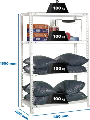 Produktbild von Metallregal COMFORT MINI 4/400 BRANCA