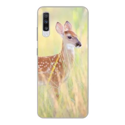 Produktbild von MuchoWow® Handyhülle Schutzhülle Hülle für Samsung Galaxy A70 Hirsche - Gras - Grün Silikon Softcase Handy Hülle - Schutzhaube