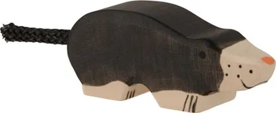 Produktbild von HOLZTIGER Spielfigur Maulwurf aus Holz handgearbeitet und handbemalt 7,5 x 2,3 x 3,1 cm