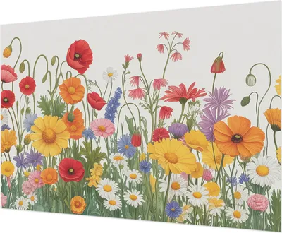 Zdjęcie produktu dla Tapeta ścienna – tapeta dekoracyjna do salonu – folia tapetowa do dekoracji ścian – 208 x 146 cm – kwiatowa łąka