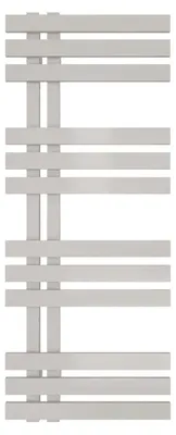 Produktbild von Design-Badheizkörper ELEN Weiß 400 x 1000 mm – Handtuchheizkörper mit Seitenanschluss, 318 Watt, ohne Heizstab