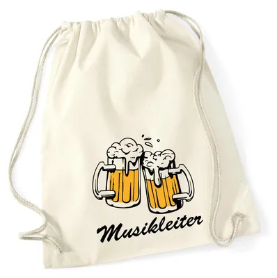 Produktbild von Huuraa Turnbeutel Musikleiter Spielmannszug 12 Liter Natural Baumwolle Rucksack Geschenkidee