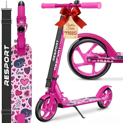 Productafbeelding van RE:SPORT Citystep voor Kinderen & Volwassenen - Kinderstep - Step met Grote Wielen 200mm - Inklapbaar & Verstelbaar - Tot 100kg - Inclusief Bel & Draagriem - Kickscooter