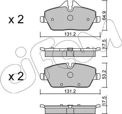 Produktbild von CIFAM Bremsbeläge Satz Vorne Bremsklötze für BMW 1 Schrägheck (E87) 822-664-0