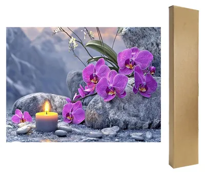 Diamond Painting Orchideen 50x40 cm, Malen nach Zahlen, Bastelset