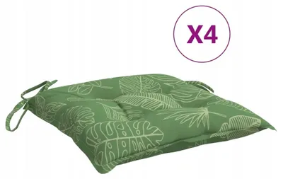 Produktbild von Gartenkissen 4er-Set Blattmuster 50x50x7 cm