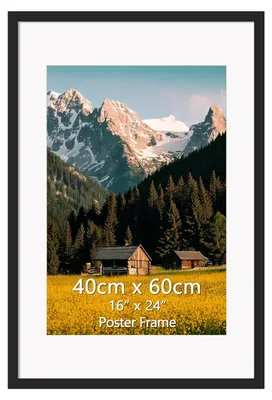 Alu-Bilderrahmen 40x60 cm schwarz mit Passepartout