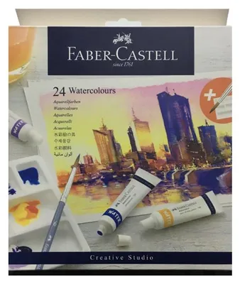 Zdjęcie produktu dla Faber-Castell 169624, Wielo, Farba akwarelowa, Pasta, 9 ml, 24 szt.