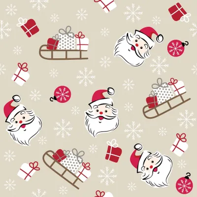 Produktbild von 20 kleine Cocktailservietten Joyous Season - Kleine Weihnachtsmannsymbole 24x24cm