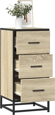 Produktbild von Sideboard Sonoma-Eiche 35,5x35x76 cm Holzwerkstoff und Metall - Beistellschrank modernem Design 95347957
