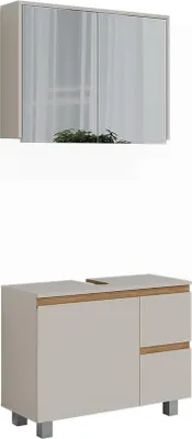 Immagine prodotto di Set di mobili da bagno Vicco J-Shape Cashmere/Artigianale 2 parti, Model 59641