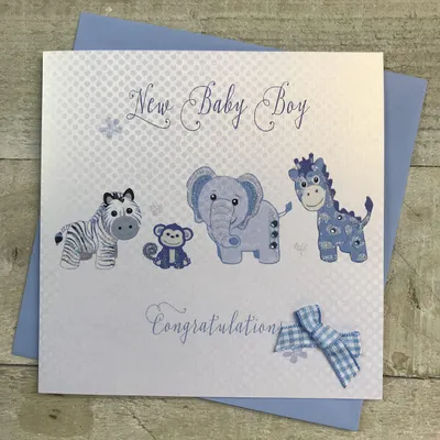 Babykarte mit Strass und Glitzer, 16 x 16 cm, inkl. Umschlag