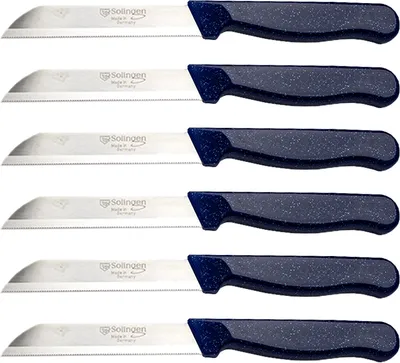 Produktbild von SOLINGEN Messer Allzweckmesser BLAU Flitter Obstmesser  Sehr scharf Schälmesser, Stückzahl:20 Stück