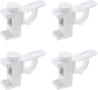 Image de 4 supports de fixation pour rideaux, système de fixation pour tringle à rideaux, réglable