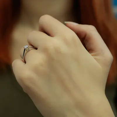 Produktbild von 0,21 Carat Diamant Solitär Ring Antragsring 14 Karat Weißgold