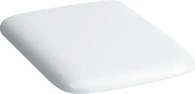 A white toilet seat with a lid, shown from a slightly elevated diagonal angle against a white background.