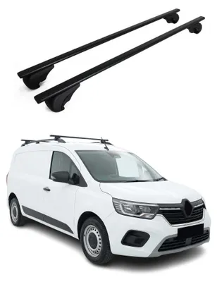 Image de Barres de toit Transversales pour Renault Kangoo III 2021-2026 Acier Noir 2Pcs, Image générée par une IA