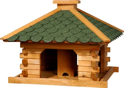 Produktbild von dobar Rustikales Vogelfutterhaus mit Bitumendach, Vogelhaus mit Futtersilo, 50 x 50 x 38 cm, Kiefer, Grün