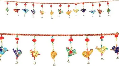 Immagine prodotto di Uccello indiano Toran Bandanwar - Decorazione per la casa e le feste - Tempio da giardino, feste, matrimoni - Festa tradizionale - 100 x 127 cm