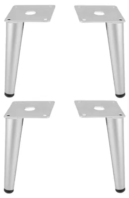 Möbelfüße 4er-Set, 150 mm, Metall, chrom matt, universal