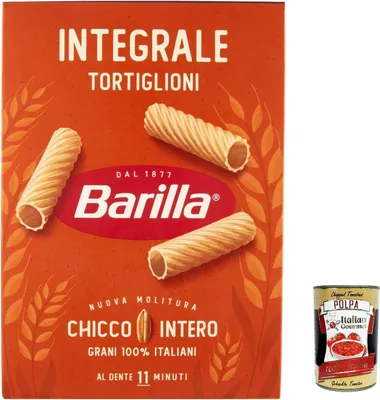Produktbild von 10x Pasta integrale Barilla Tortiglioni Integrali Vollkorn italienisch Nudeln 500 g pack + Italian Gourmet polpa 400g