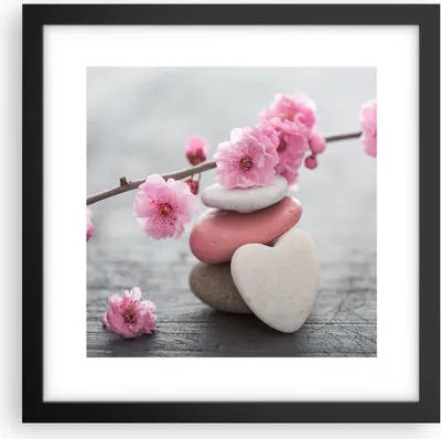 Produktbild von Gerahmtes Poster - Schwarzer Rahmen - Yoga weiblich Blume Gesundheit - 30x30 cm - Wand Bild - Wanddeko - Wandbilder - Wandposter - Bilderrahmen - Bilder - Kunstdruck - Wandbild - P2BAC30x30-3178
